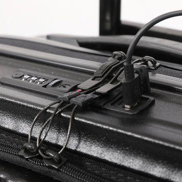 Aerolite M-Lite Smart 21” Cabin Suitcase – Silent & Smooth Hinomoto Wheels with Brake Button, Front Laptop Pocket, Durable PP Polypropylene, USB Charging, TSA Lock, 55x40x23cm
